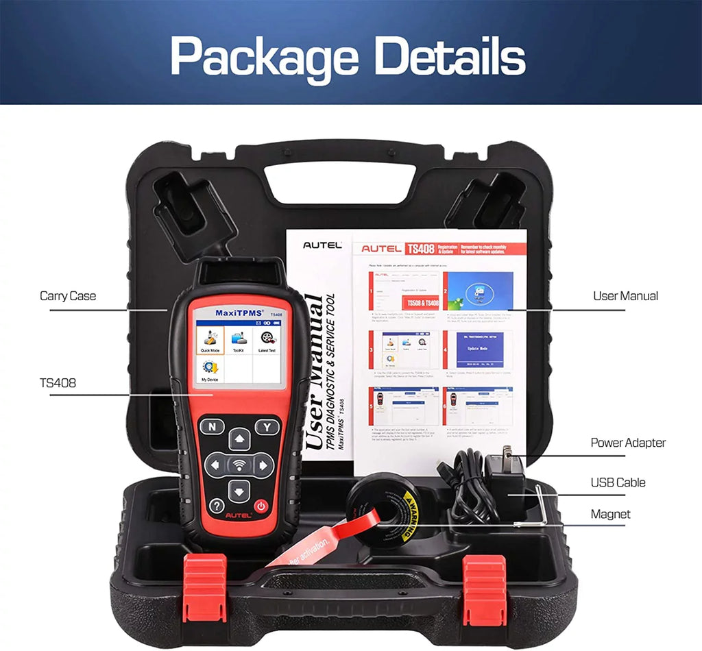 Sensor TS408, Key Autel Program, Testing Relearn Reset, Activation, Tool Fob