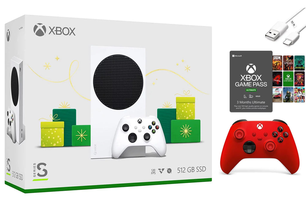 Red Console, – Accessories Holiday with Mazepoly Extra Xbox S Contoller Series Pass Xbox Wireless Month 3 Ultimate, Game
