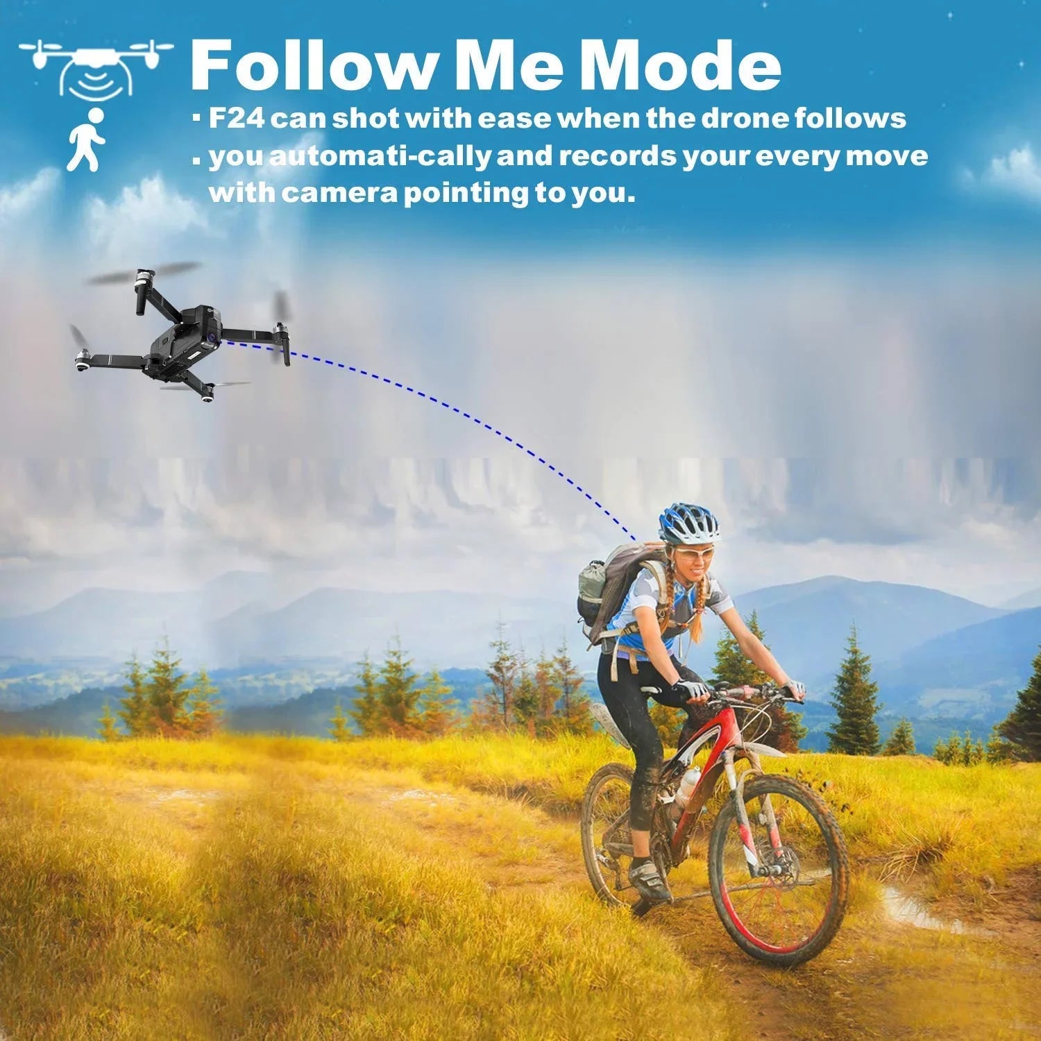 Camera , Brushless Fits Foldable Flight Minutes with Time, Waypoint Adults, 30 Carrying Pro 4K with Case with Motors, for Follow Camera Quadcopter Drone F24 Contixo Me,