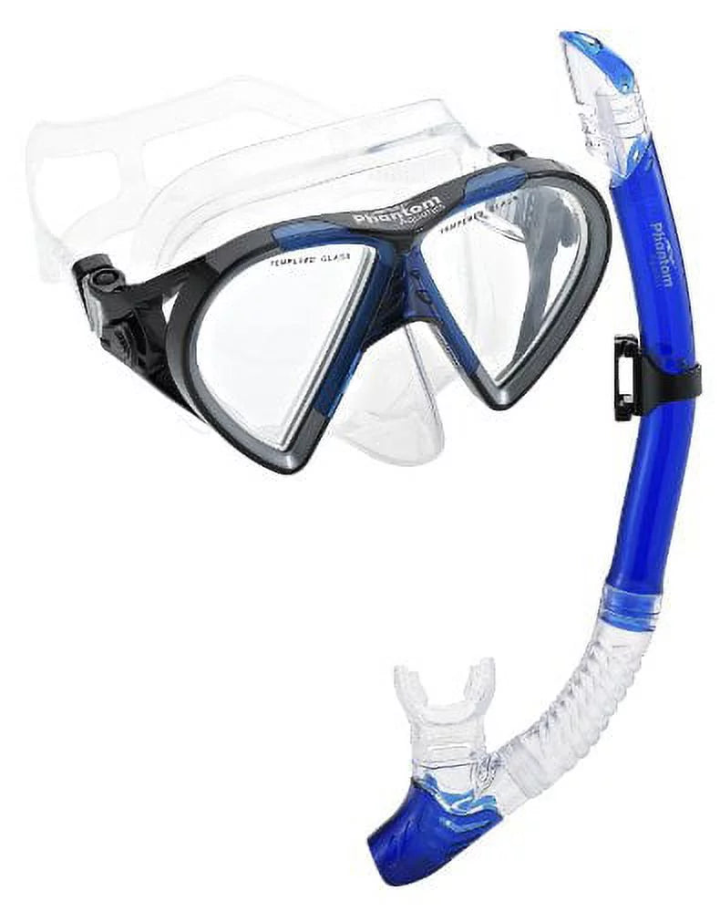 Aquatics Mask Cancun Blue Phantom Combo, Snorkel