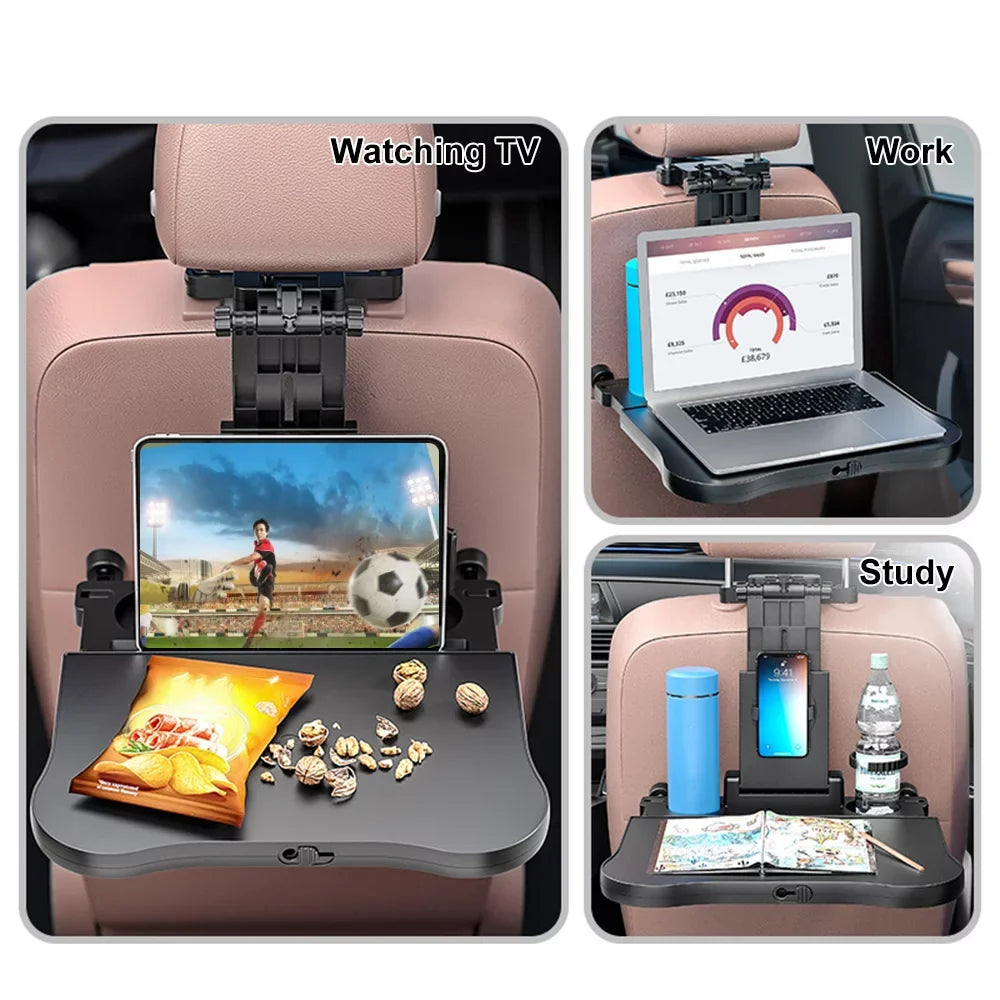 Tray, Table Car Multifunctional Eating Phone Car Writing, Holder with Black Adjustable Back Foldable Seat Aibecy Seat Car Working, Table Travel Food for