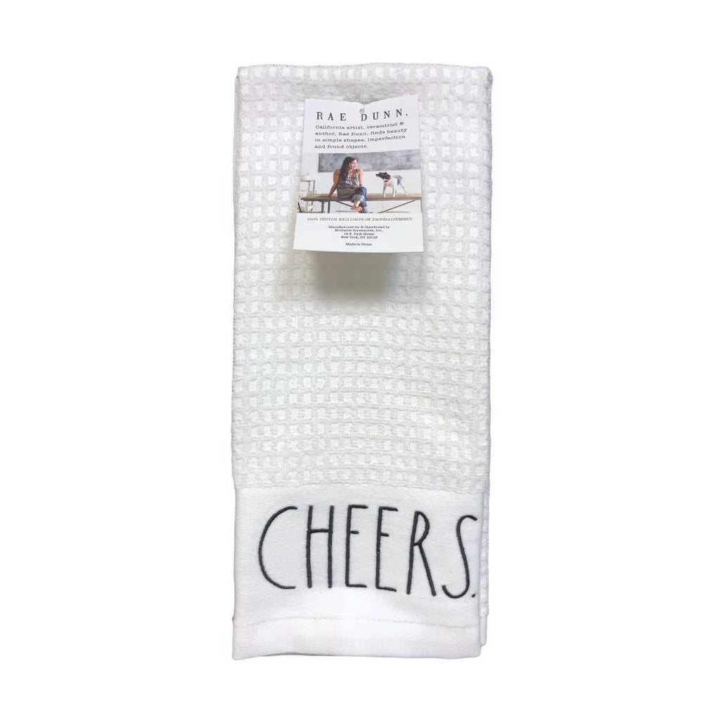 White Black of Christmas - Letter Towels 2 Kitchen Rae Dunn Set