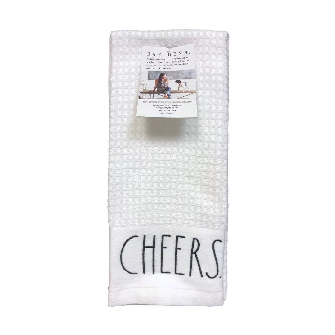 White Black of Christmas - Letter Towels 2 Kitchen Rae Dunn Set