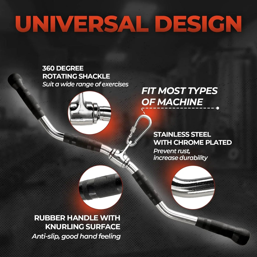 Attachment Handgrips Yes4All Pulldown Wide Handles/Curl Pull Attachments Rubber Grip Rubber Attachment Bar Press Gym Bar/Cable Equipment, Down with Down for