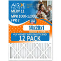 FPR Comparable High of 14x20x1 Filters Air MPR by 1000, 7, AIR. 1200, of Pack MERV Furnace Filters Pack Rating, Efficiency 11 MPR 12 Made CLEAN in USA 12 WICKED FILTERS AIRX Filter to Furnace