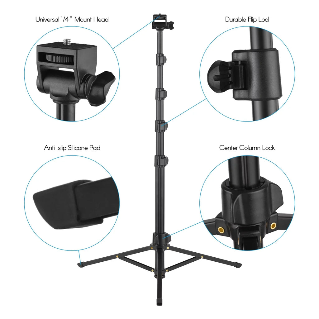 Supports 168cm/66in Phone Holder, Smartphones, and Selfie Phone Shutter Action Cameras, Remote - Stick Action 3KG, and Andoer for 2-in-1 Bracket, Tripod Includes Cameras up Camera Mirrorless and to