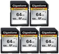 Mini 64GB Kodak Pentax Card Ultra Canon V30 Video Fits 5 Olympus Panasonic 4K Cases---64GB-2-5PK-B Sony with Gigastone Speed Digital Camera, High Nikon 5-Pack with Memory Card