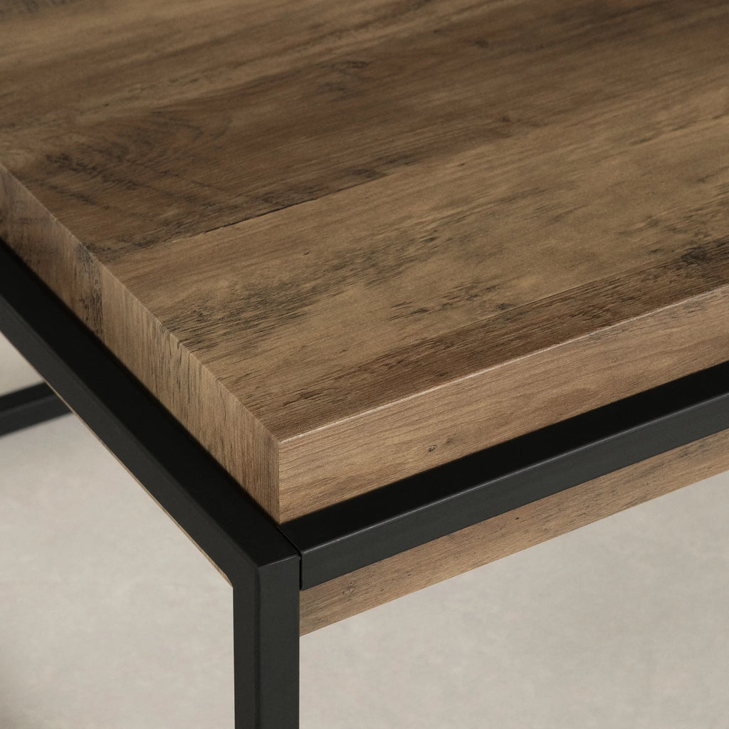 Coffee Industrial Shore Brown Modern Urban Table, Acacia Mezzy, South