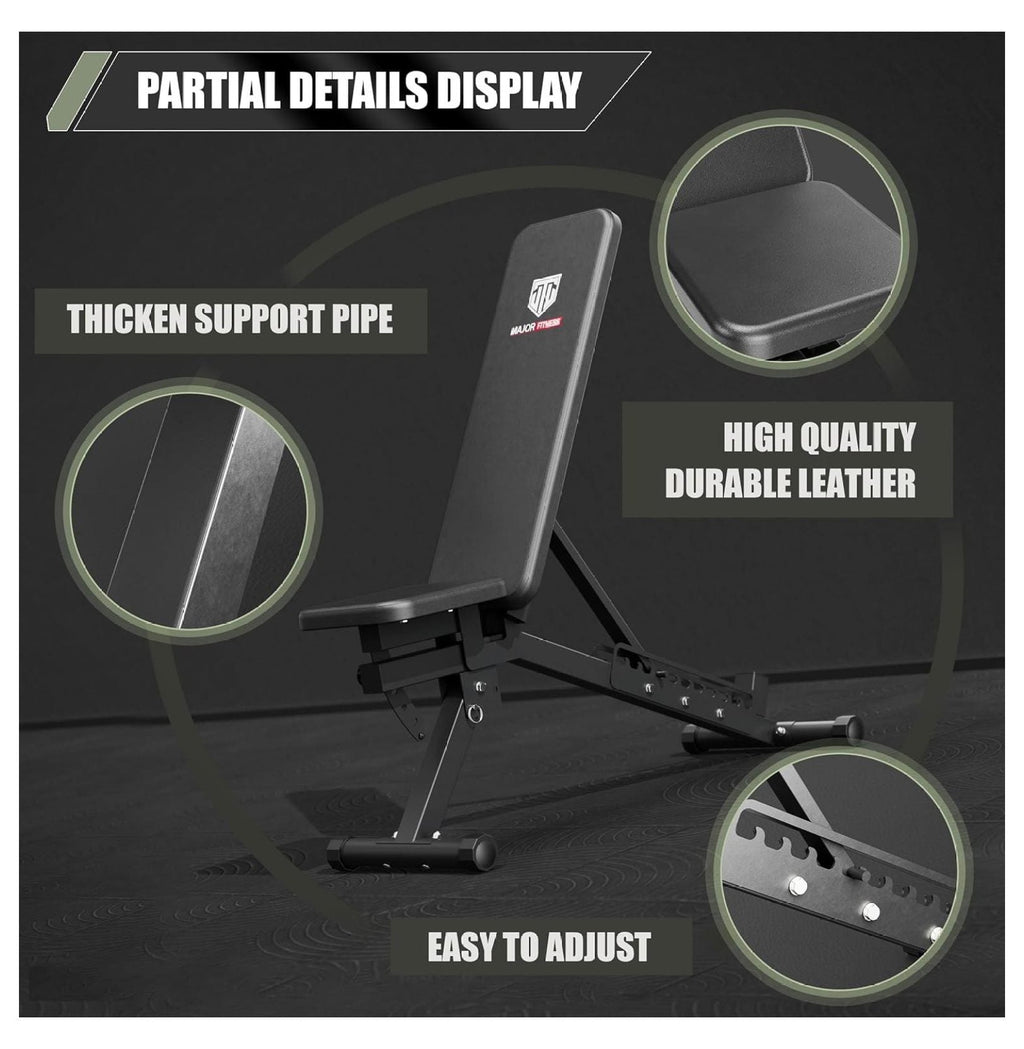 Press Bench Positions Bench Training Workouts, Lifting, and Garage Adjustable Gym 32 Home Bench,1300 Weight and Major for LBS Weight Fitness and Bench Capacity Strength Press
