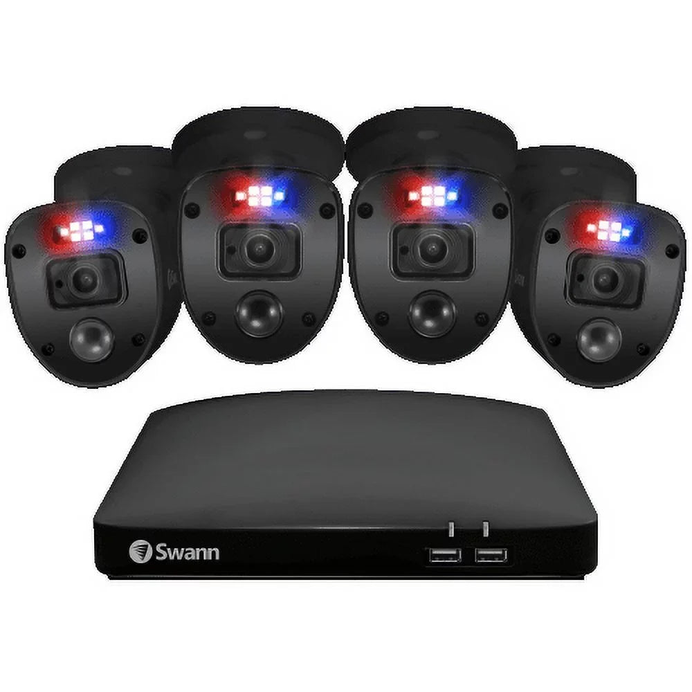 Full Enforcer System 1080p 8 4 HD DVR Security Swann Channel Black Camera