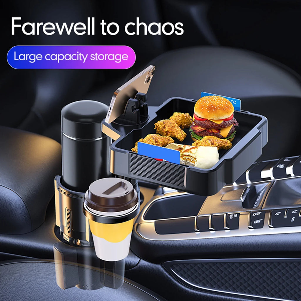 Expander, Multifunctional Car Holder, Traveling Dual Cup and Ridesharing with Holder Adjustable Tray Phone Holders Drink for Snack Car Anself Convenient