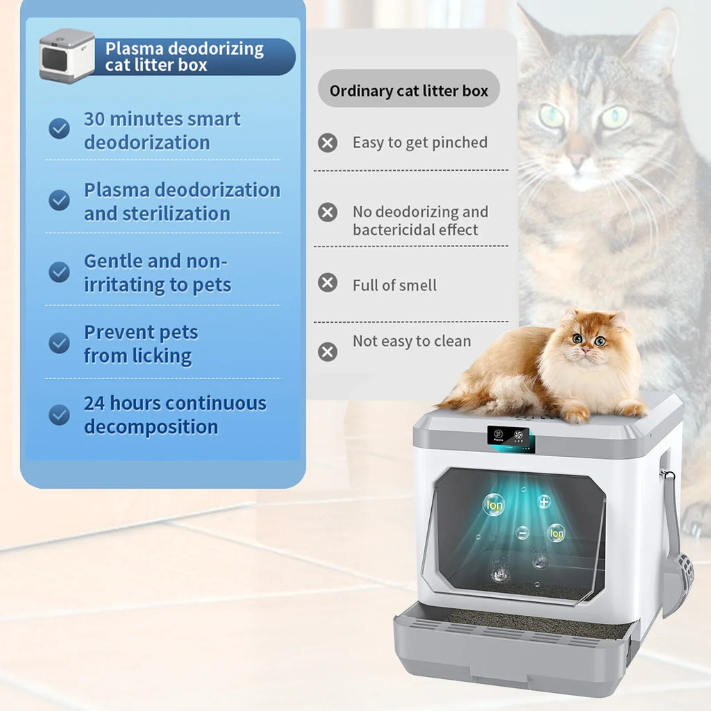 Scoop. Enclosure Cat Furniture, Box, Litter Removal, Drawer Easy Cat Scoop, Box Cat Enclosed Pottywith Arcwares Cat Large Odor Litter Type Pan Litter And Cleaning Litter