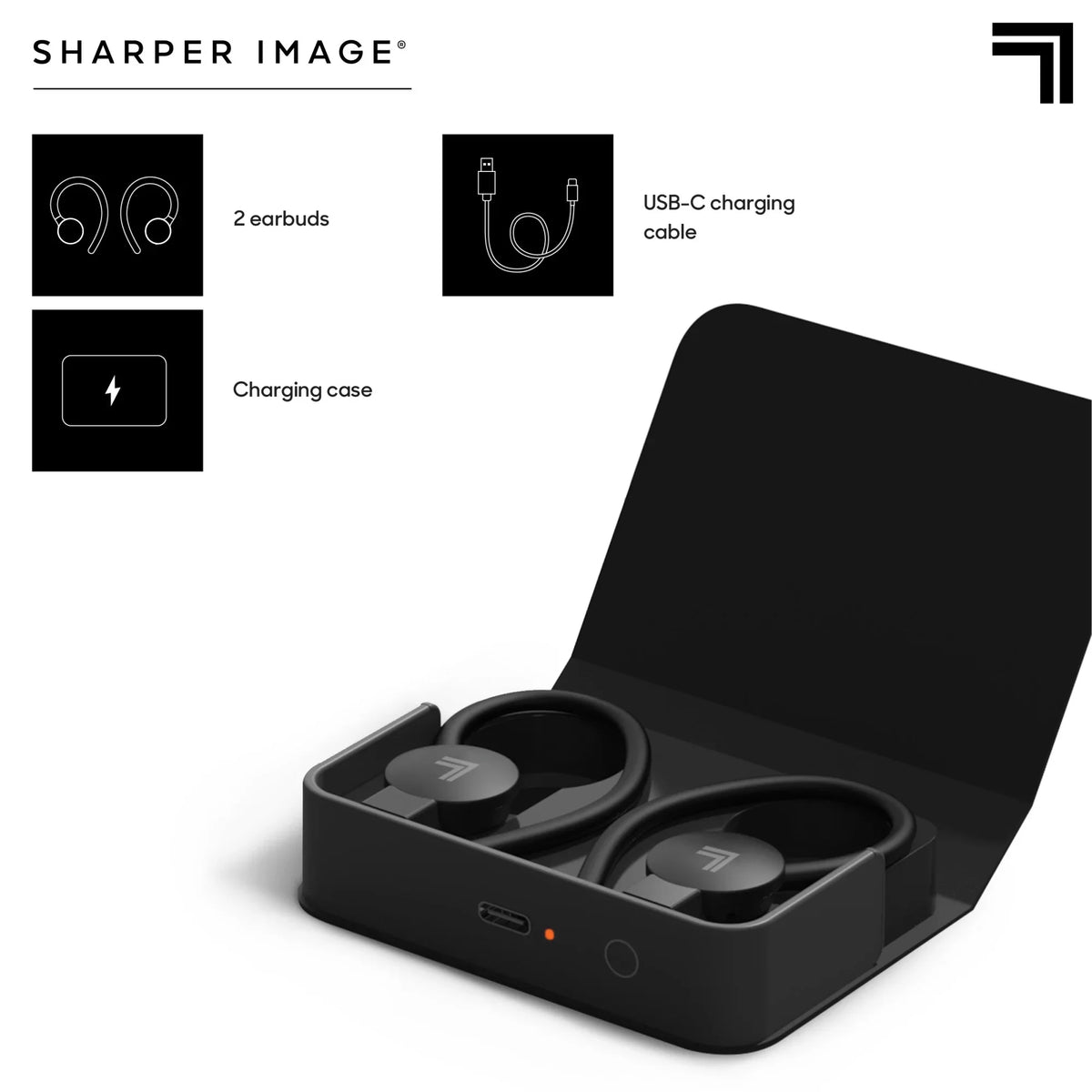 Black Wireless Qi Image® Case, Earbuds Sport Sharper Charging True Bluetooth SoundHaven® with