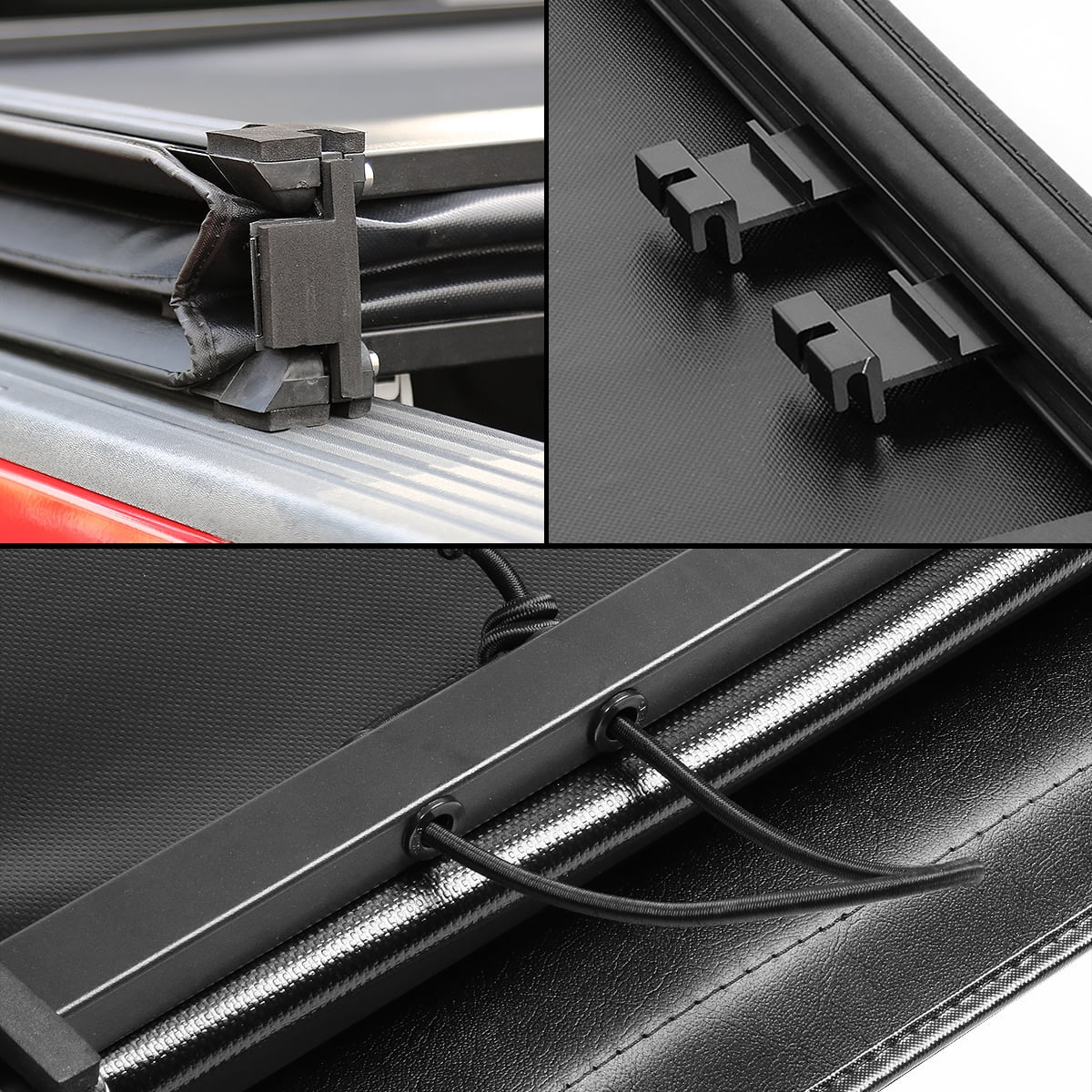 Ford Aluminum Frame -Fold 20 Top --091 to Adjustable Trunk Ranger Tonneau Bed Short Tri Soft 2021 Motoring Black Shield Vinly For 6Ft Matte 2019