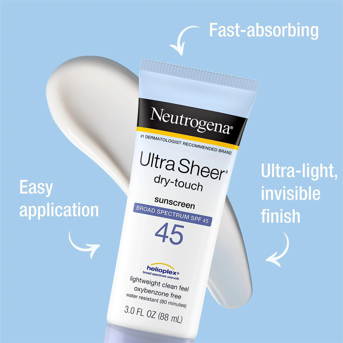 Sunscreen Ultra And Non-Greasy 45, liquid Spectrum Of 3 Sheer With Fl. Broad Neutrogena Lotion Spf Oz, 2) (Pack Dry-Touch Resistant