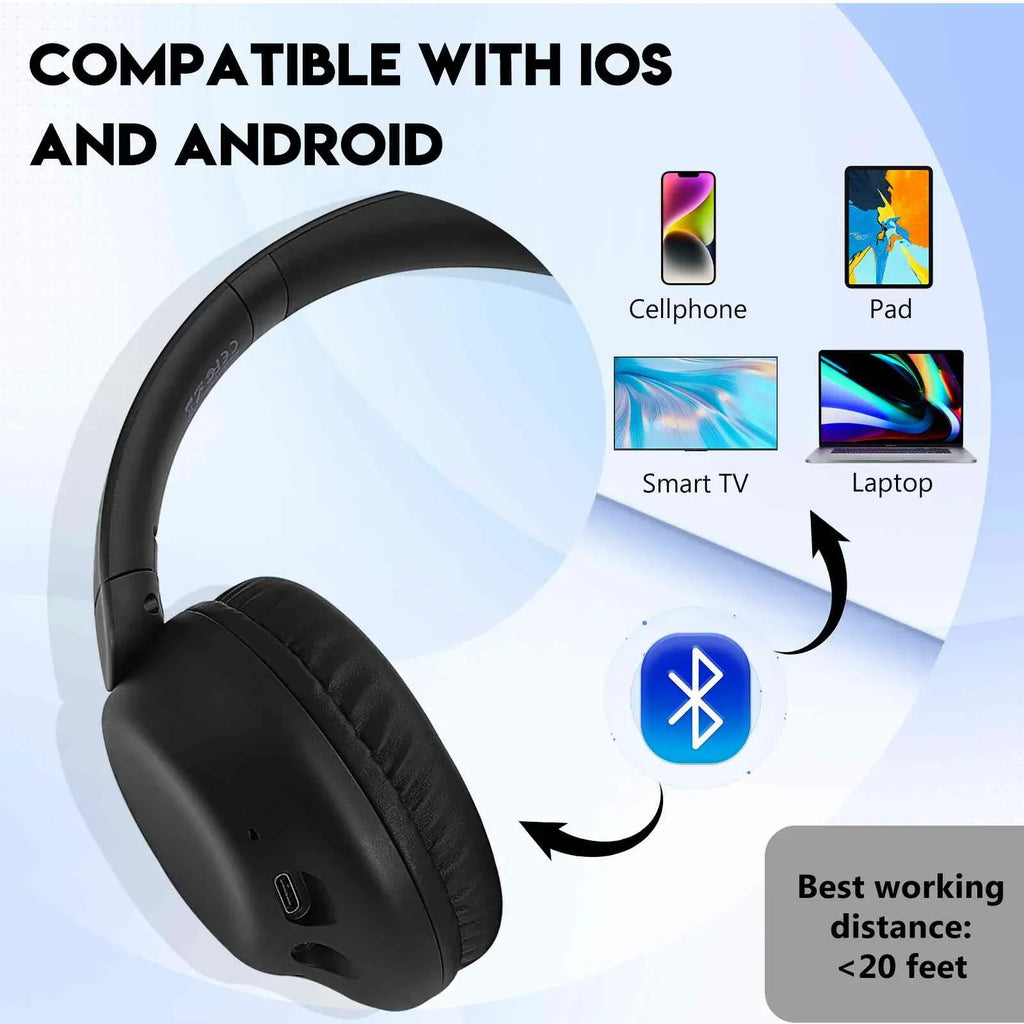 For UrbanX S3 LTE Headphones Perfect Black Bluetooth classic II – Wireless Overhead with Comfort Gear Noise-Cancelling, 955