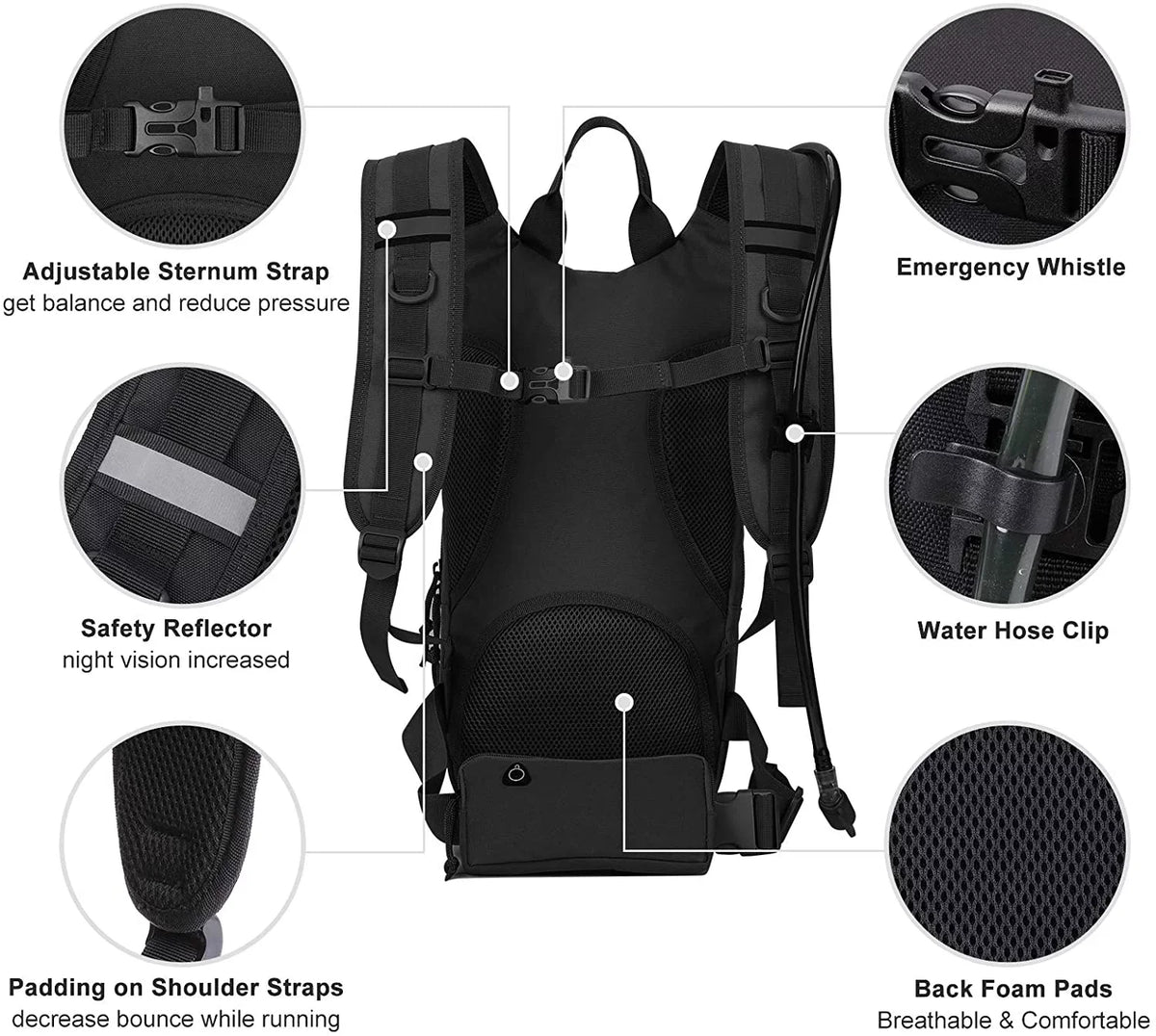 Hiking Fits Military Bag Men Women Bladder, Insulation, Thermal Running liquid Waist 2L Hydration Backpack Free Adjustable SKL Cycling Biking with Pocket Tactical liquid Pack Daypack BPA liquid for