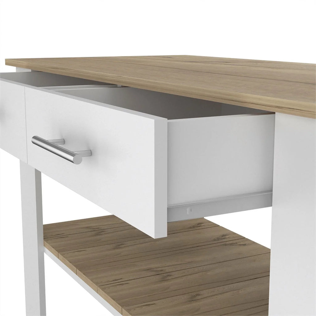 Sink 2-Piece Home Kitchen with and Square Wood Island Utility Set