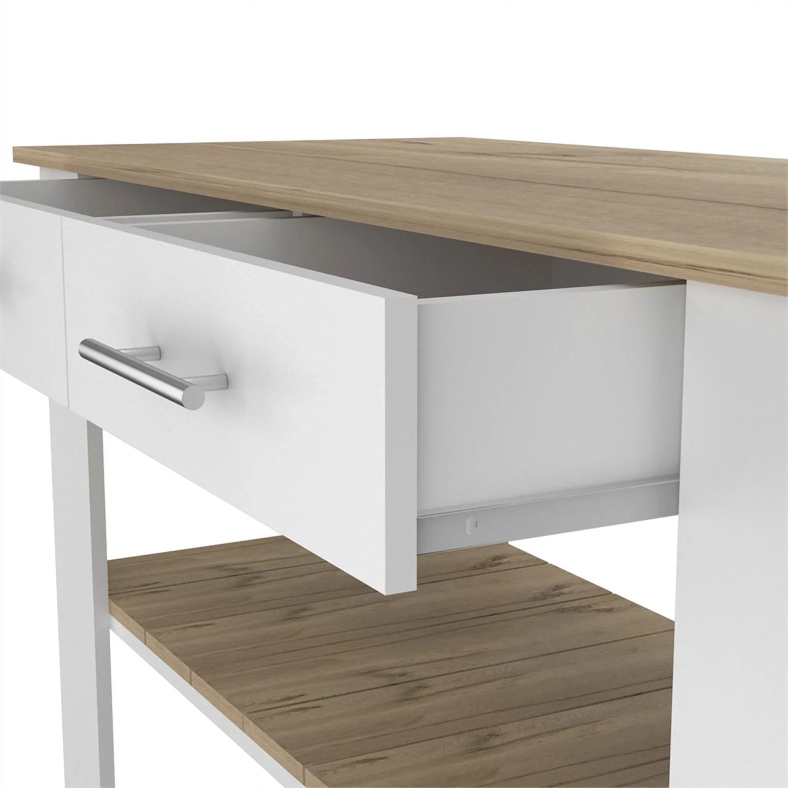 Sink 2-Piece Home Kitchen with and Square Wood Island Utility Set