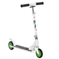 One-click Push Aosom Scooter Folding Handlebar, Kick w/ Kickstand, System, Girls, and & Adjustable with for Kids Boys Rider Dual Brake Durable Bearings, White Wheels Sturdy