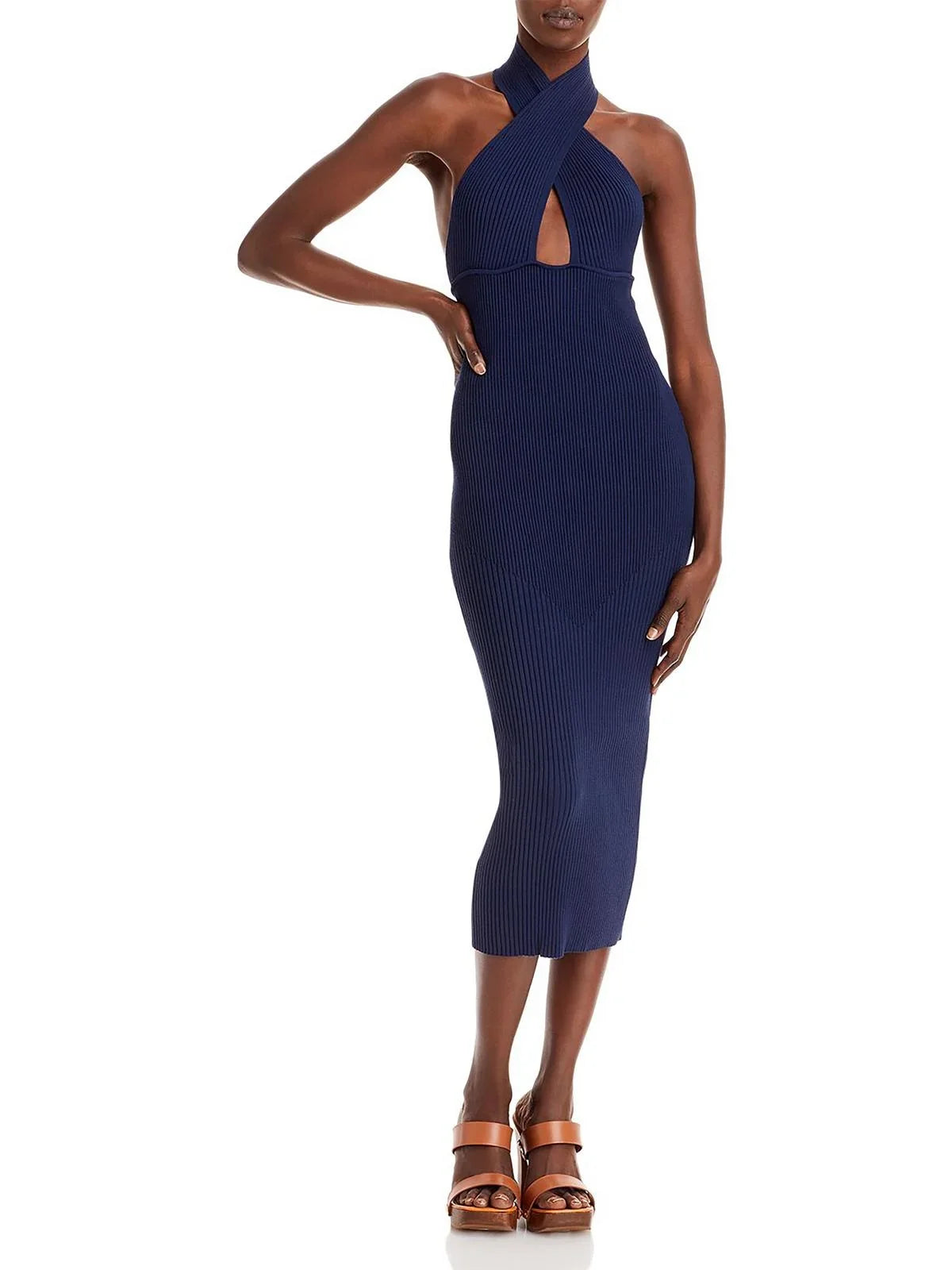 Womens Brook Ramy Bodycon Ribbed Out Cut Dress