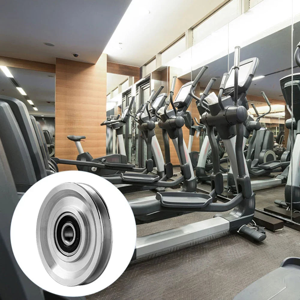 System Gym Part Equipment Cable for Bearing, Universal Pulley Abration Merchine, Nylon Gym Door Wheel Bearing Pulley Wearproof Garage and Equipment Replace 1Pack Universal 120mm/4.72in