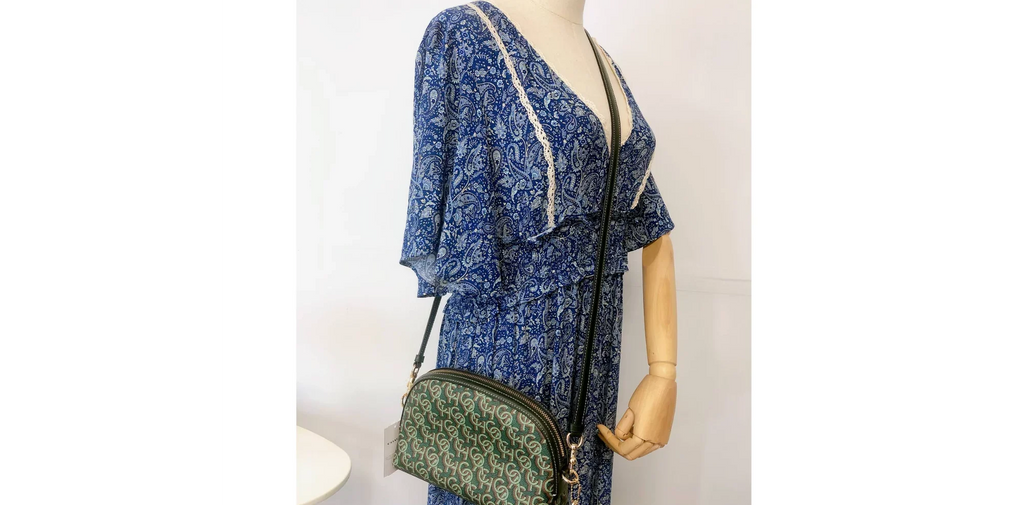 Madi Coach CF343 Green With Coach Crossbody Print Monogram