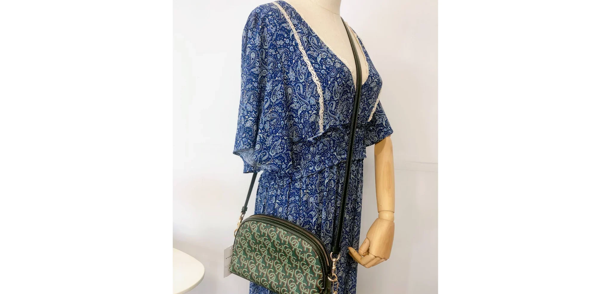 Madi Coach CF343 Green With Coach Crossbody Print Monogram