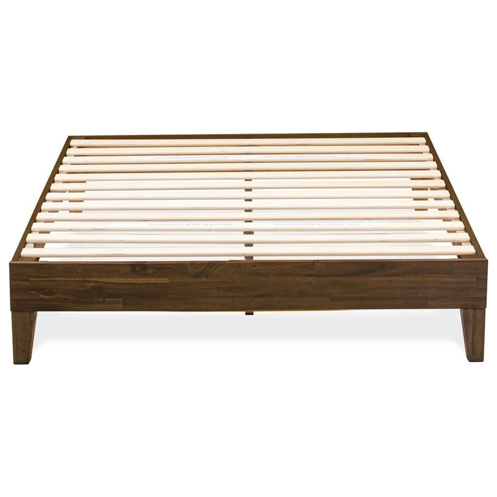 Traditional Bed East West Wood Furniture in Navarro Engineered Walnut Full
