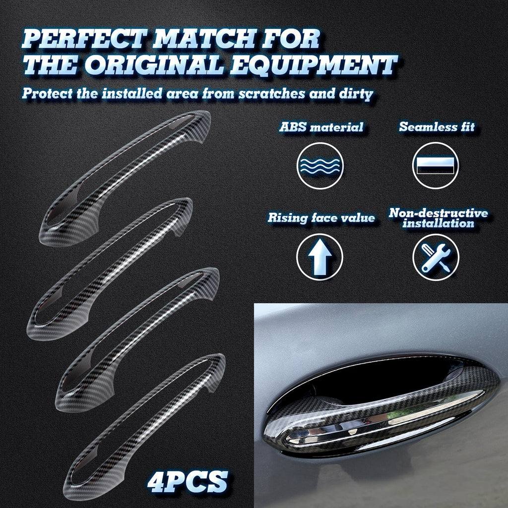 Xotic Style, Tech pieces) 1 Shield Fiber trims, 5 with Door Surround Handle Fits Exterior Set Series (4 G30 2018-up Carbon