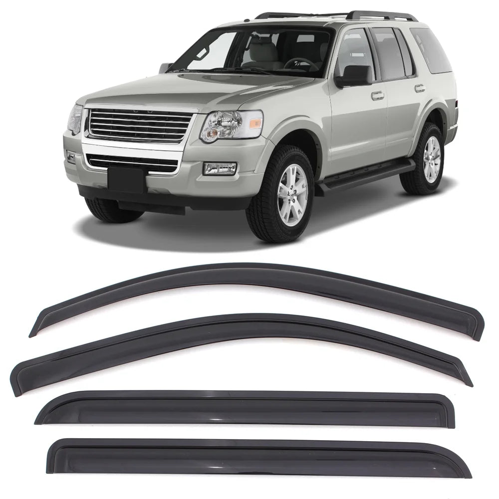 Set Guard 2018 11-19 Vent Rain 2014 Ford Outside Visors Mount Acrylic Motorsports 2013 2011 4Pc Ikon Deflector 2012 Fits with 2017 Window 2015 2016 Explorer