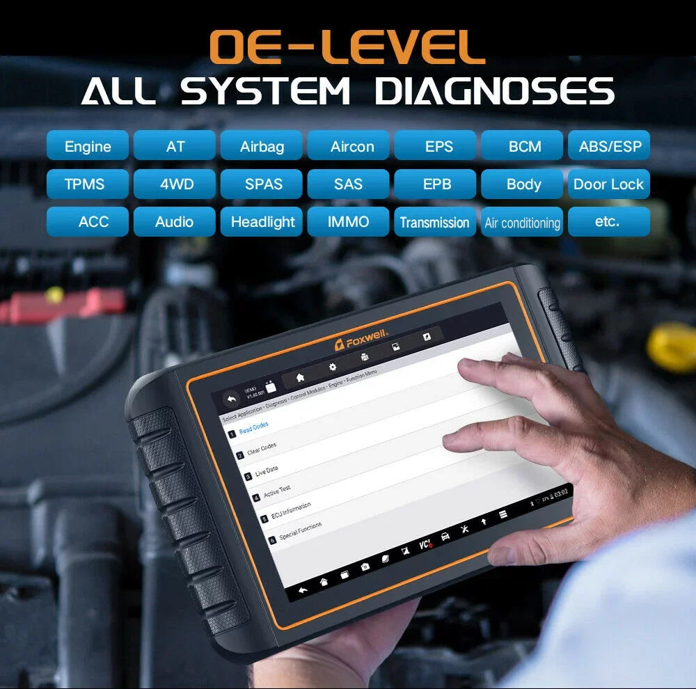 EOBD Scan Free Resets OBD Reader Systems Scan Update Tool TPMS Coding Bi-Directional Tool Car Diagnostic Control OBD2 Service FOXWELL Test GT75TS Automotive Actuation Scanner Full Code ECU 30+