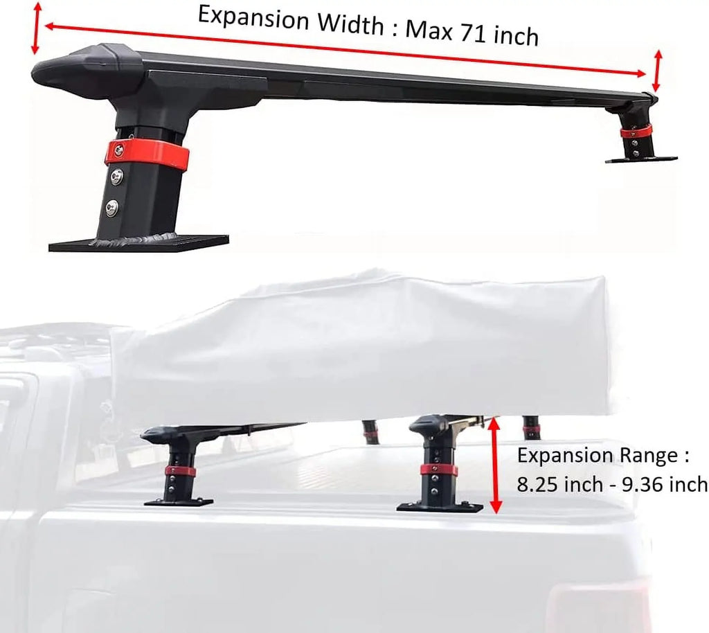 Shield Rack with T-Slot Extendable for Tonneau Pick-Up Rack Truck Bed Rail Universal Aluminum