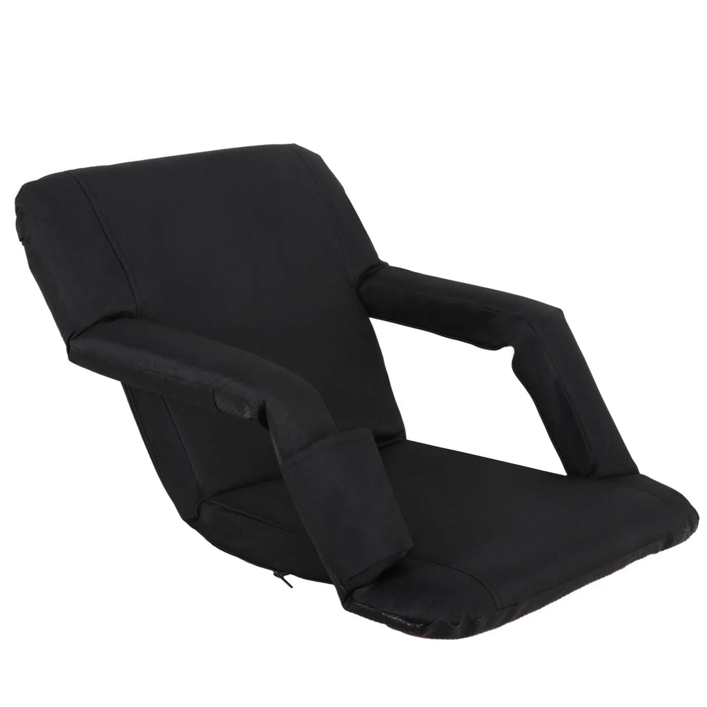 Chair for Black Portable Bleacher ZenSports Seat Reclining 6 2PCS Stadium Positions