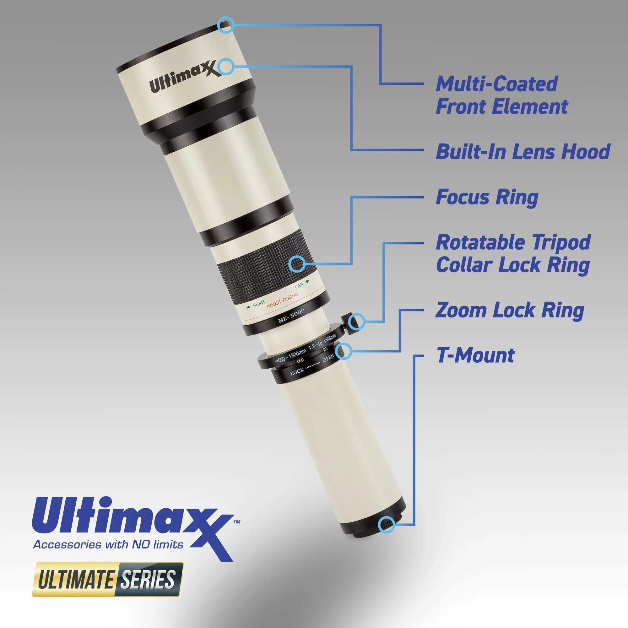 Cameras 2X- (with 1300-2600mm) 1300mm More for Lens 650 & Telephoto Manual F-Mount Ultimaxx Nikon f/8 to