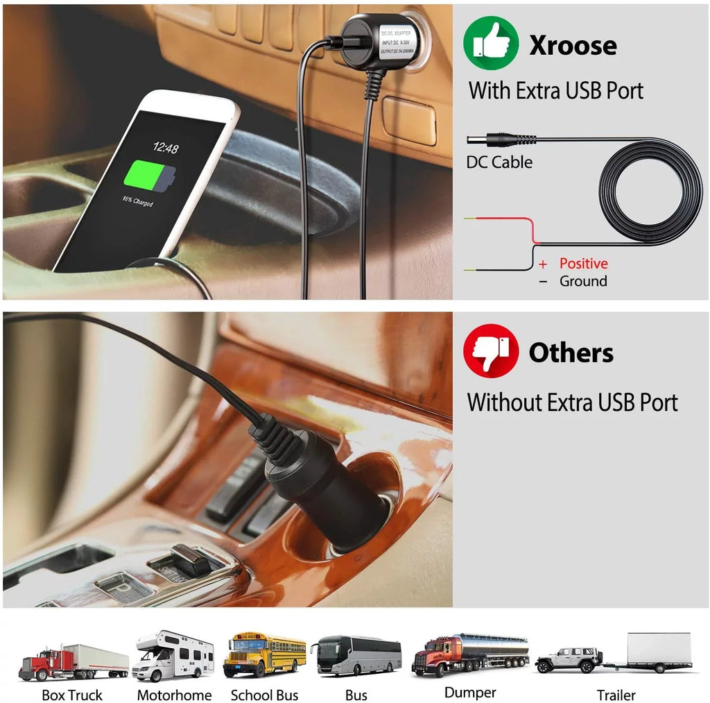 '+ Monitor Trailer, DVR Extra Camper, Kit Touch Camera with Monitor Button Xroose for Range 7” View Motorhome Rear Pickup Signal CM1 Recorder for Long 1080P RV Wireless Camera Truck Backup