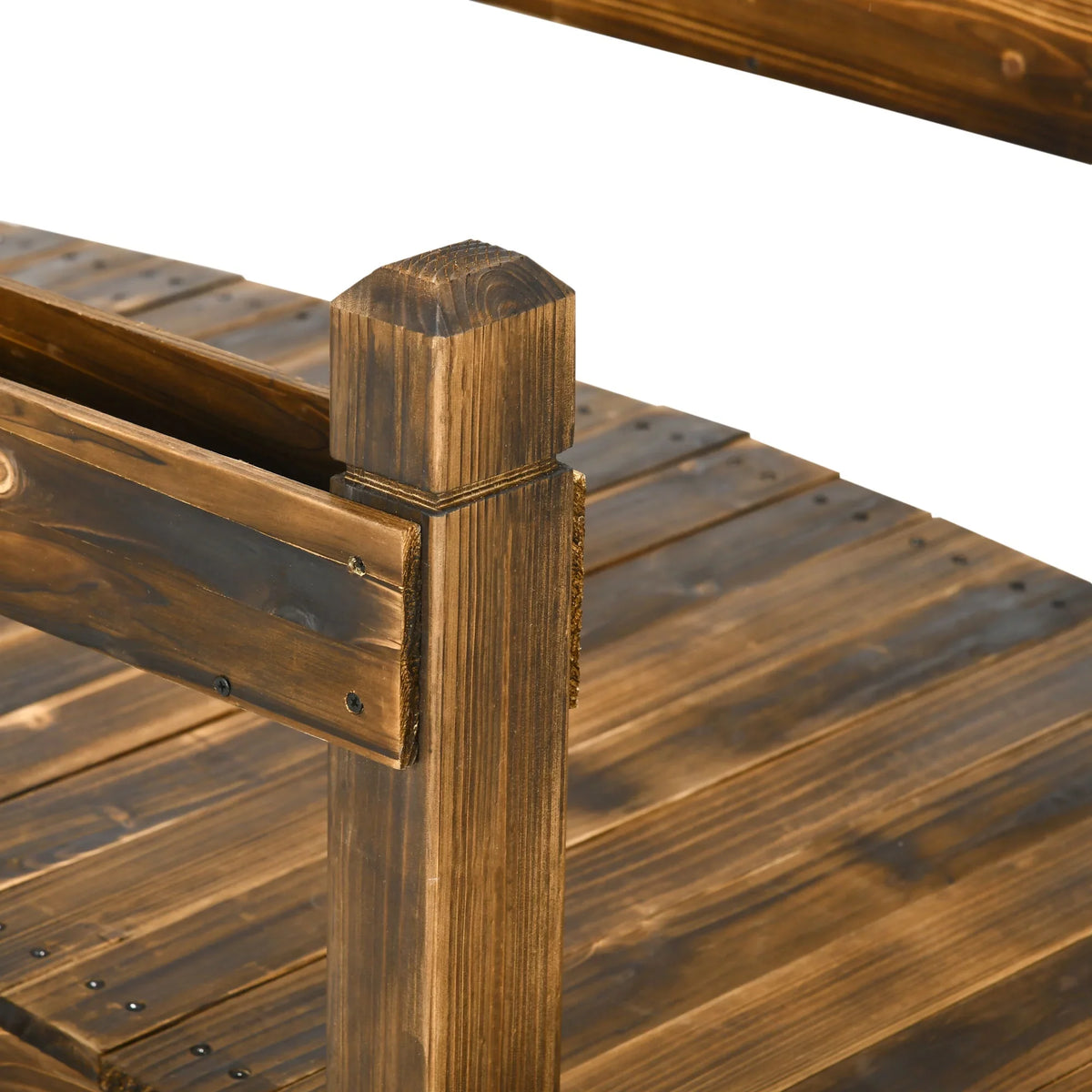 Arc Planters, Bridge Outsunny Footbridge Garden Stained with Finish Wooden