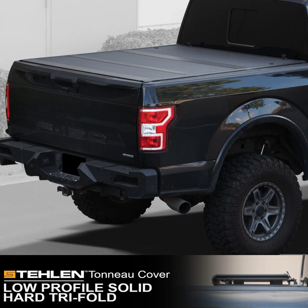 642167822394 Tri-Fold - Black New Low Shield Aluminum Ram Body Tonneau 2019-2022 For 1500 Stehlen Short Matte ( Bed Profile ) 5.7 68.4" Feet Style Hard