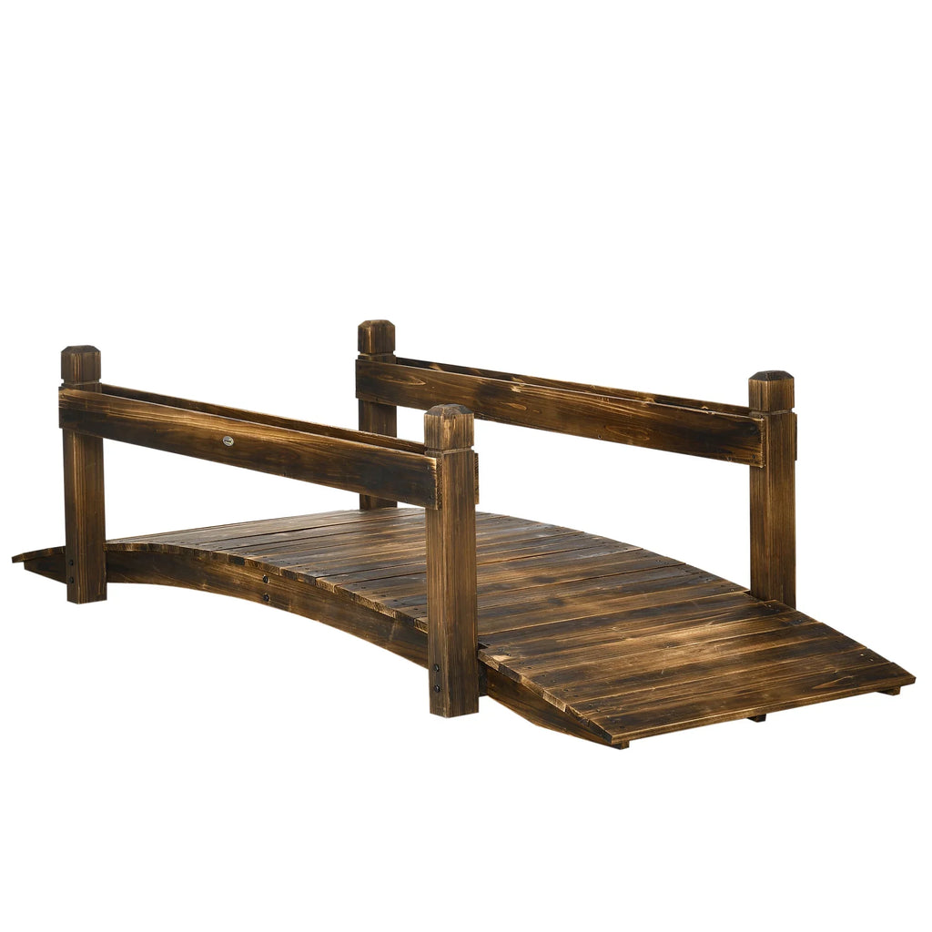 Arc Planters, Bridge Outsunny Footbridge Garden Stained with Finish Wooden