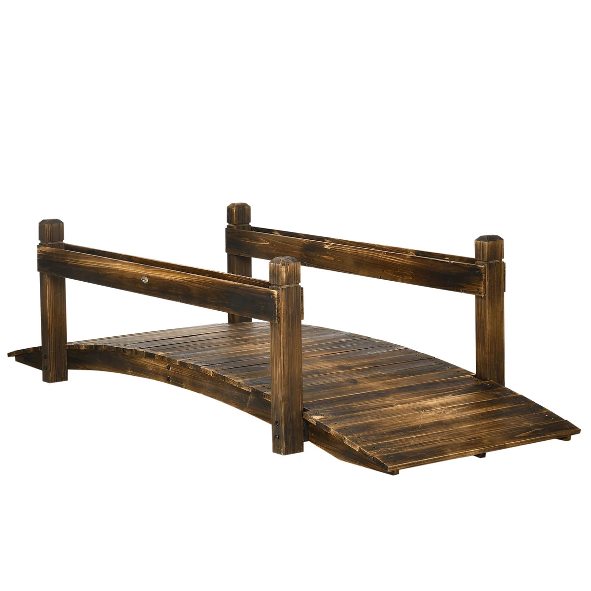Arc Planters, Bridge Outsunny Footbridge Garden Stained with Finish Wooden