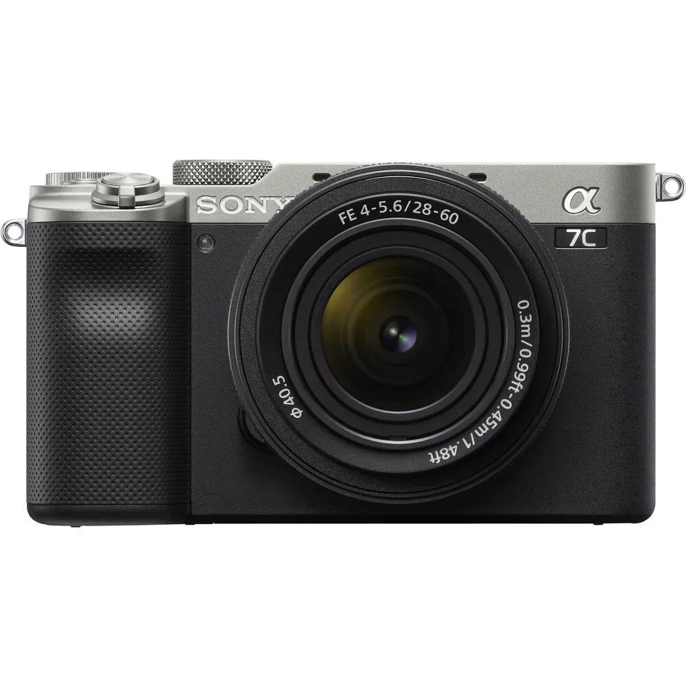 a7C Sony Camera Lens+24mm Mirrorless f/2.8 28-60mm G (Silver) +Flash- with Kit Lens