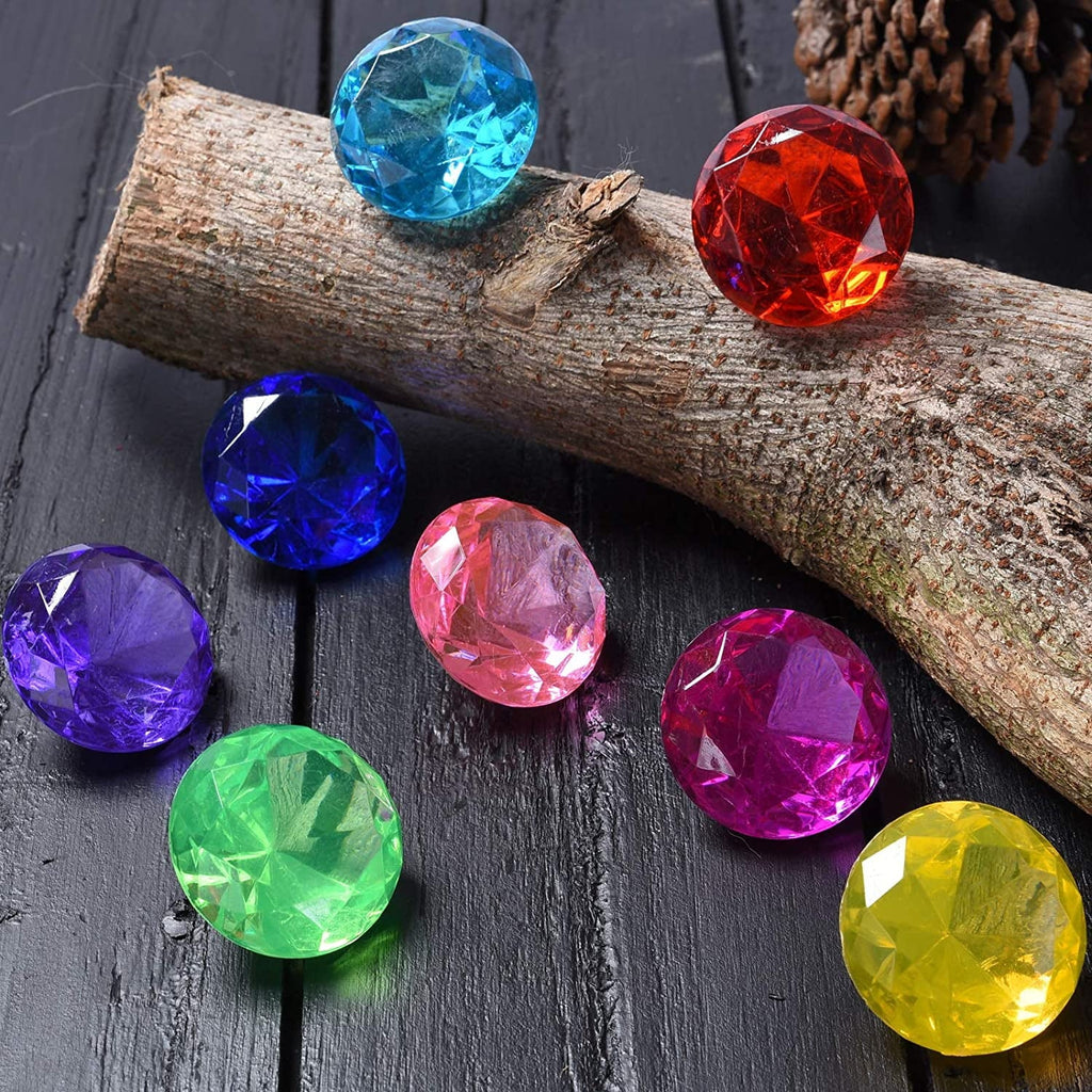 Dive Toys Diamonds Diving with Treasure Swimming Sets Set Toy 6 Gem Use Box Throw Gift Underwater for Pirate Treasures Colorful Big Summer (golden) Pool
