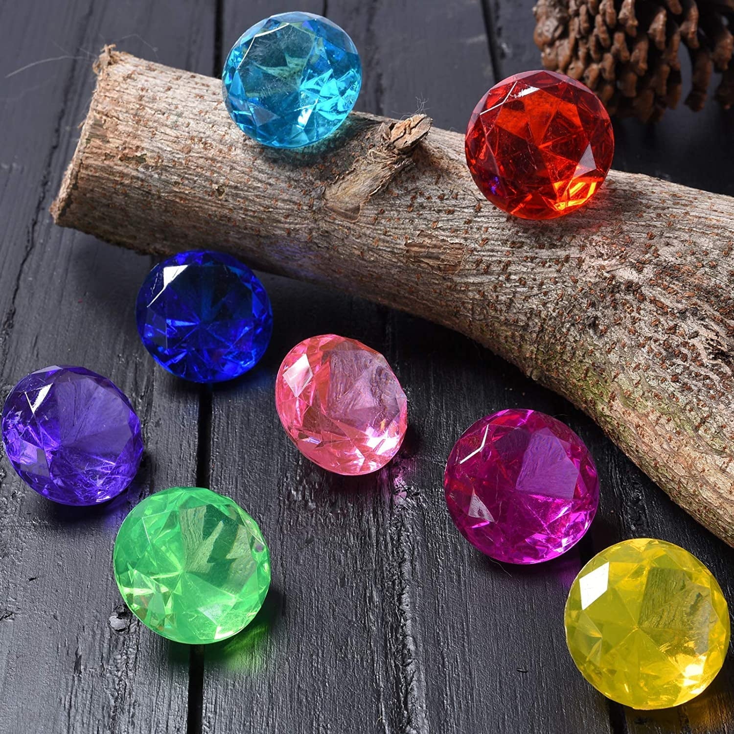 Dive Toys Diamonds Diving with Treasure Swimming Sets Set Toy 6 Gem Use Box Throw Gift Underwater for Pirate Treasures Colorful Big Summer (golden) Pool