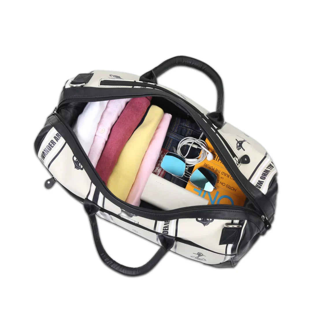 bag with Travel Anchors Weekender Unisex Adjustable Separate Strap Shoe Away Large Compartment with