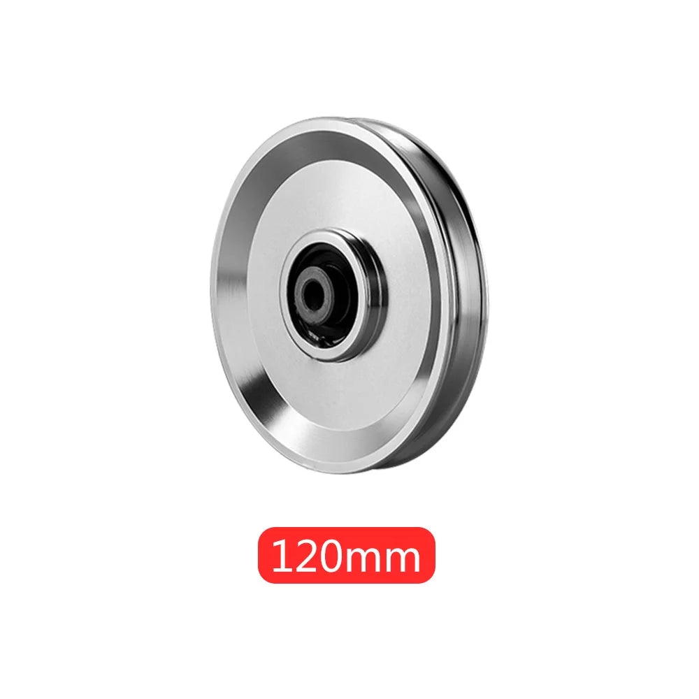 System Gym Part Equipment Cable for Bearing, Universal Pulley Abration Merchine, Nylon Gym Door Wheel Bearing Pulley Wearproof Garage and Equipment Replace 1Pack Universal 120mm/4.72in