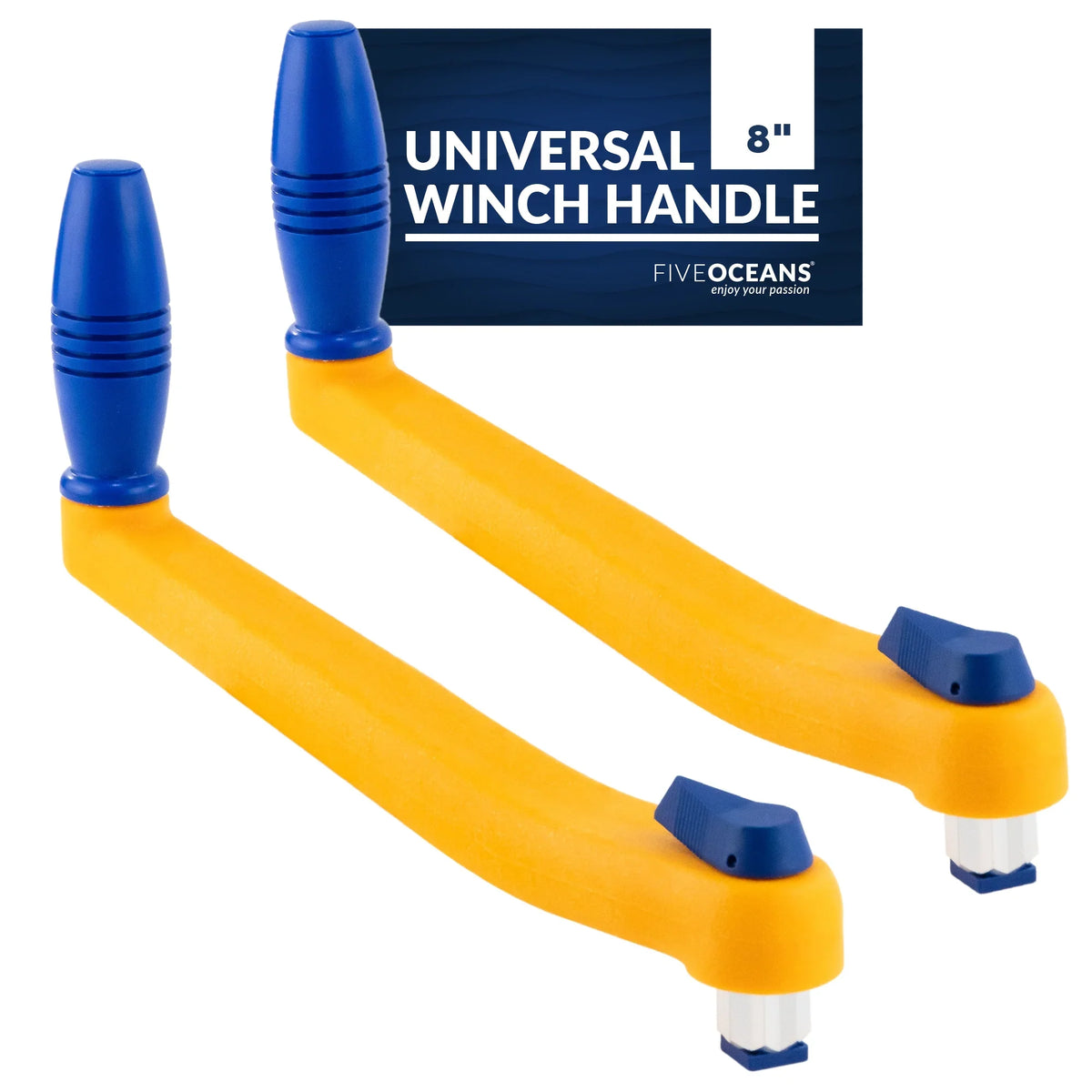 Sailboat Winch Plastic Floating 8" Handle, and Lightweight Lock�in Blue, Handle, Five - and Orange Fiberglass FO86-M2 Oceans Winch Mechanism, Strong, Reinforced Universal 2-Pack