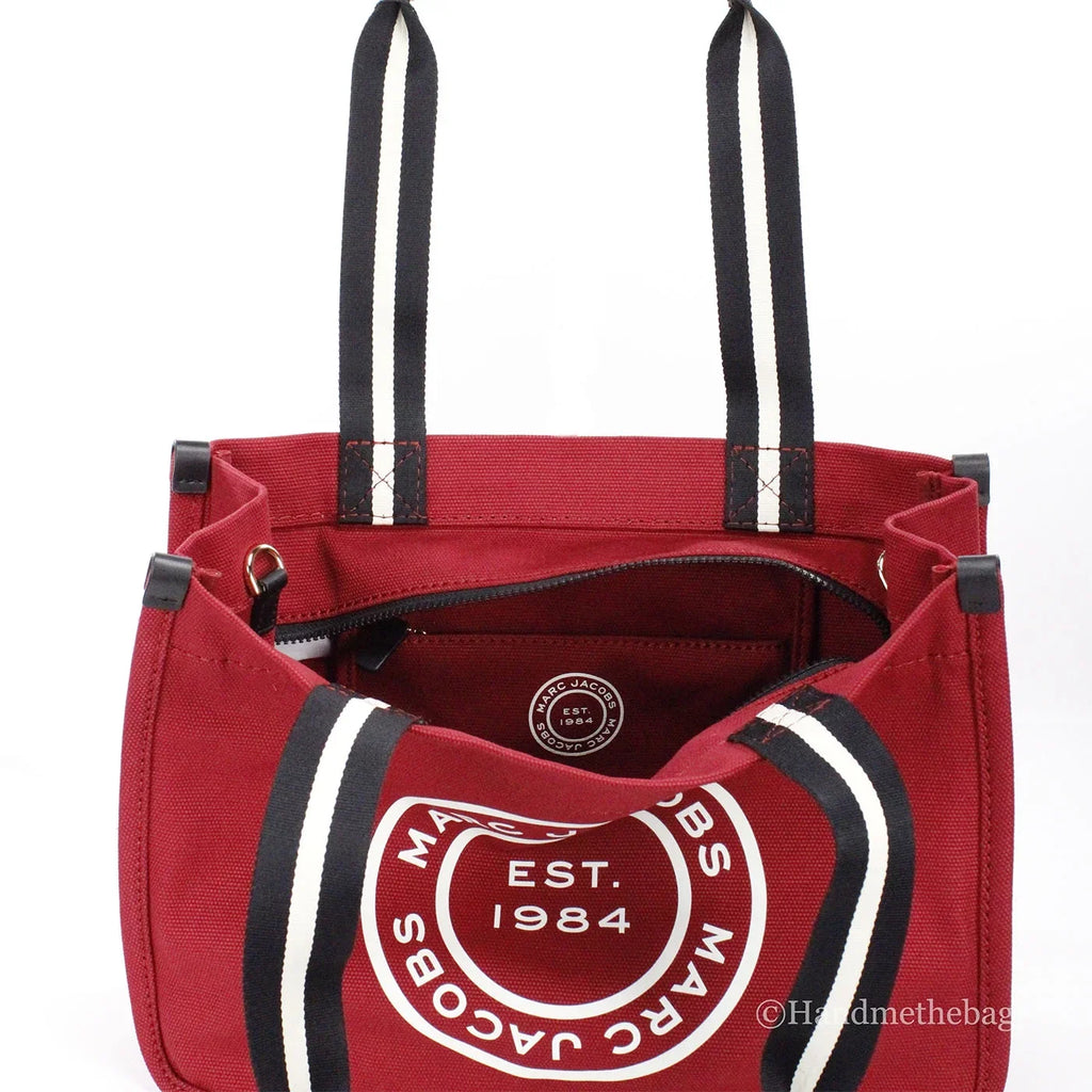 Convertible Bag Savvy Tote Jacobs Canvas Marc Red Fabric Purse Medium Shoulder