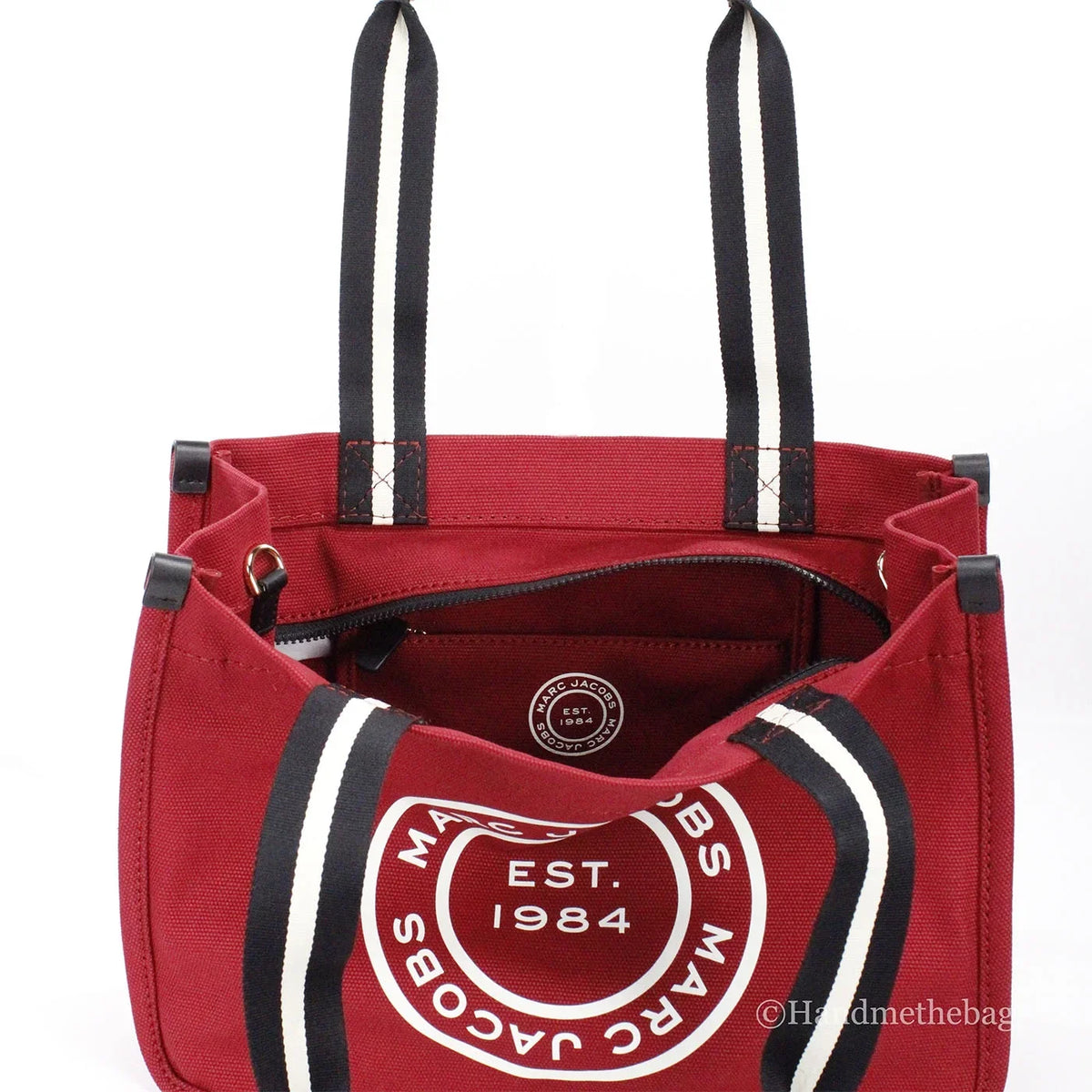 Convertible Bag Savvy Tote Jacobs Canvas Marc Red Fabric Purse Medium Shoulder