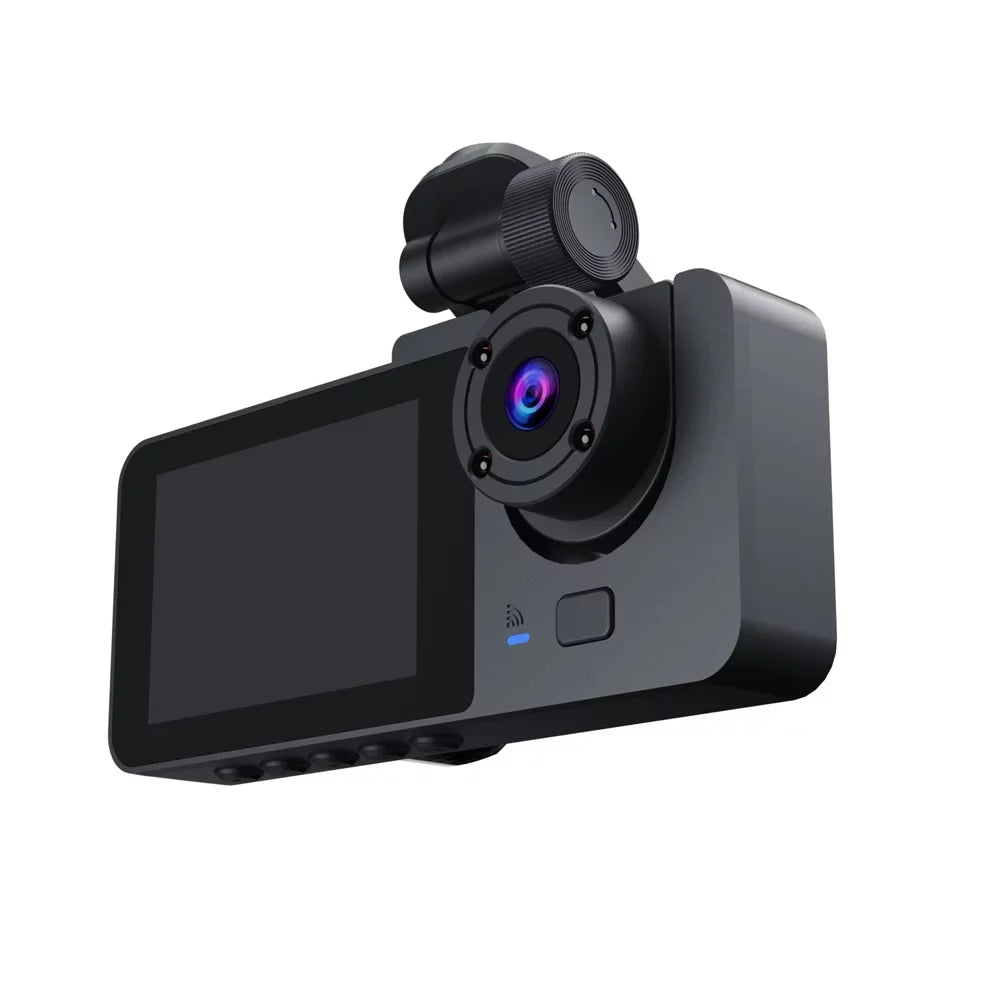 Camera Recording Lock Support 2 Recorder Inside One-Key & & Shinysix Driving Motion Inch Rear 1080P Camera Loop Night-Vision Front Detection Dashcam Screen Dash DVR
