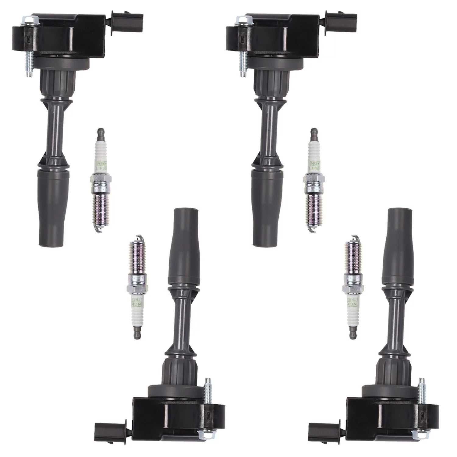 Fits Buick Sportback Regal Platinum Ignition Replacement 4 Plugs and for Set 2018 l4 2.0L UF680 Coils with Spark of